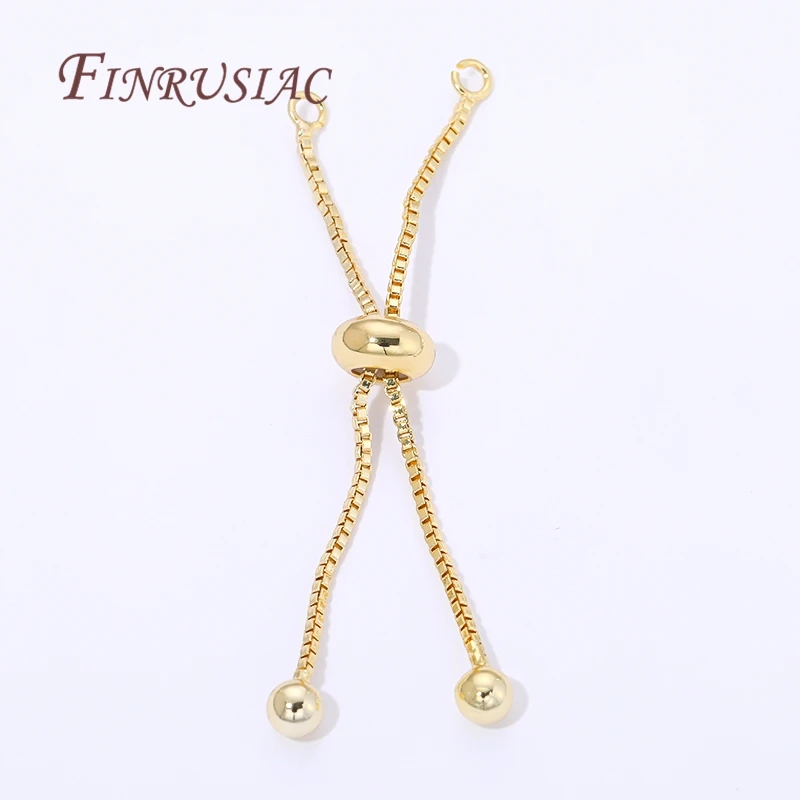 1/3/5Pcs 5cm 18K Gold Plated Adjustable Box Chains Rubber Slider Beads Bracelets Extender Chains For Jewelry Making Accessories 1/3/5Pcs 5cm 18K Gold Plated Adjustable Box Chains Rubber Slider Beads Bracelets Extender Chains For Jewelry Making Accessories