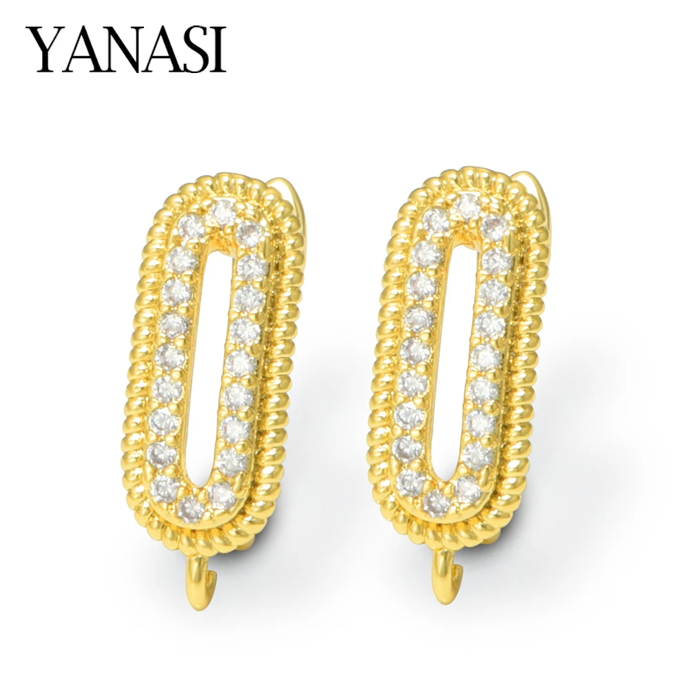 1 Pair 18K Gold Plated Brass Earring Hooks Clasps Anti-Fade DIY Women Jewelry Making Accessories