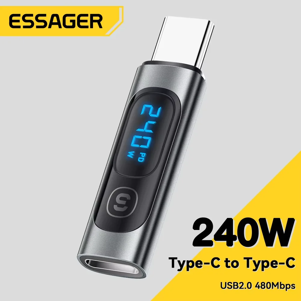 Essager USB C 3.0 OTG Adapter Type C To USB Type C PD 240W Digital Display Data Data Adapter 100W For Macbook Pro Air Samsung Essager USB C 3.0 OTG Adapter Type C To USB Type C PD 240W Digital Display Data Data Adapter 100W For Macbook Pro Air Samsung
