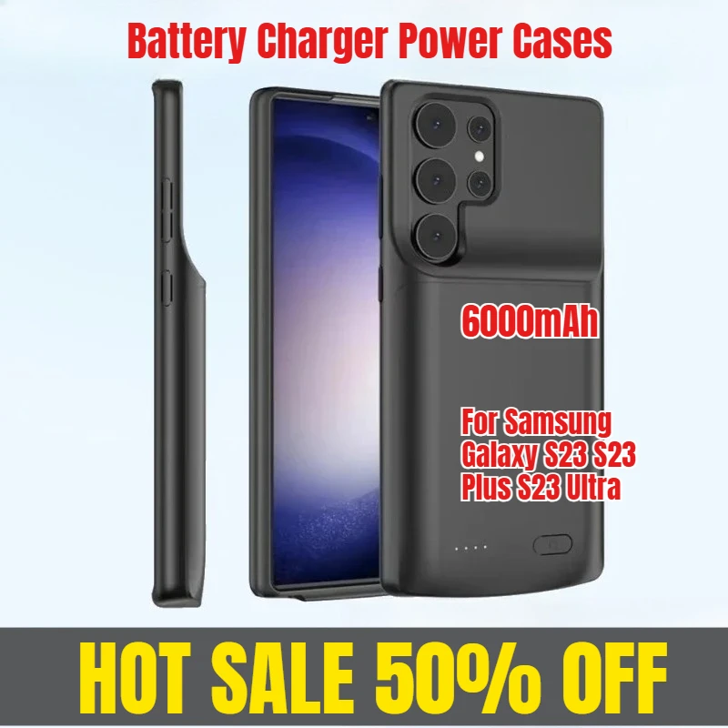 6000mAh Battery Case for Samsung Galaxy S23 S23 Plus S23 Ultra Battery Charger Power Cases