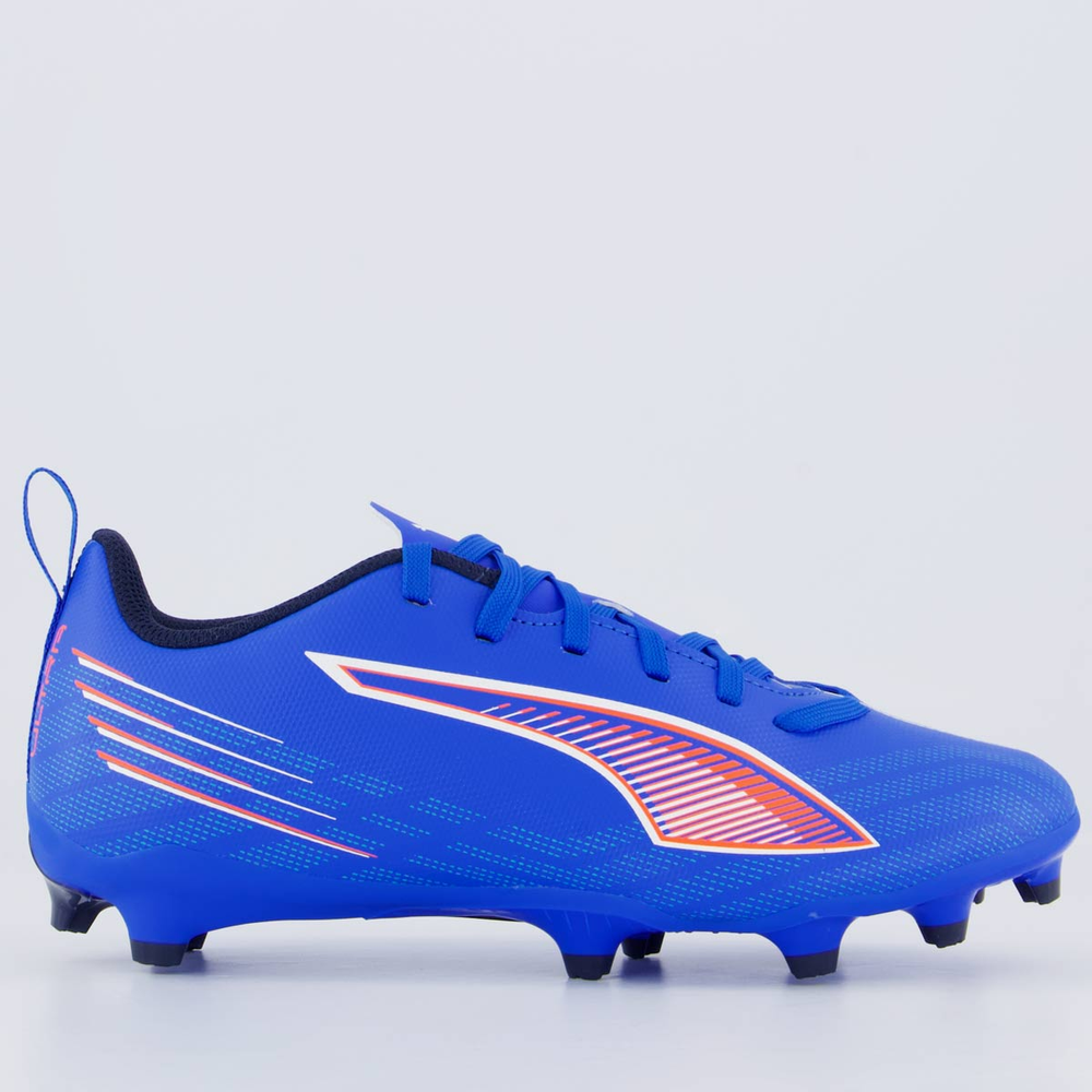 Chuteira Puma Ultra 6 Play FG/AG Campo Juvenil Azul