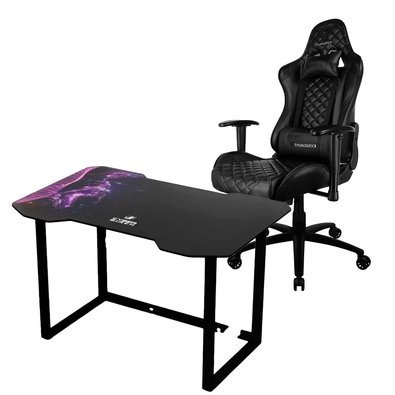Kit Cadeira Gamer ThunderX3 TGC12 - Preto & Mesa Gamer Hayonik Cyber Siren, RGB, Preto Kit Cadeira Gamer ThunderX3 TGC12 - Preto & Mesa Gamer Hayonik Cyber Siren, RGB, Preto