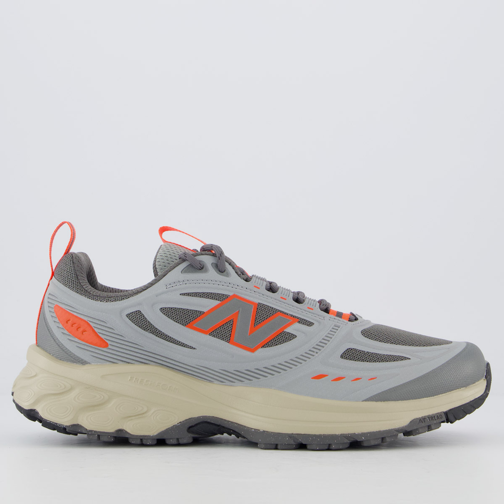Tênis New Balance 410 V9 Cinza e Laranja Tênis New Balance 410 V9 Cinza e Laranja