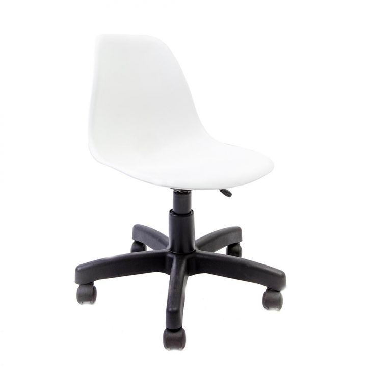 Cadeira De Escritório Secretária Eames Preta E Branca
