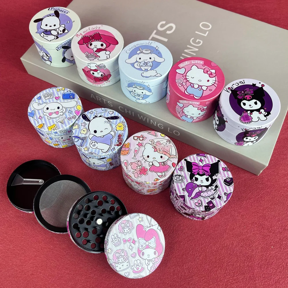 2inch Kuromi Herb Grinder 4-Layers Metal Hello Kity Sanrio Tobacco Manual Grinder Mortar Mill Cigarette Smoking Accessories Gift 2inch Kuromi Herb Grinder 4-Layers Metal Hello Kity Sanrio Tobacco Manual Grinder Mortar Mill Cigarette Smoking Accessories Gift