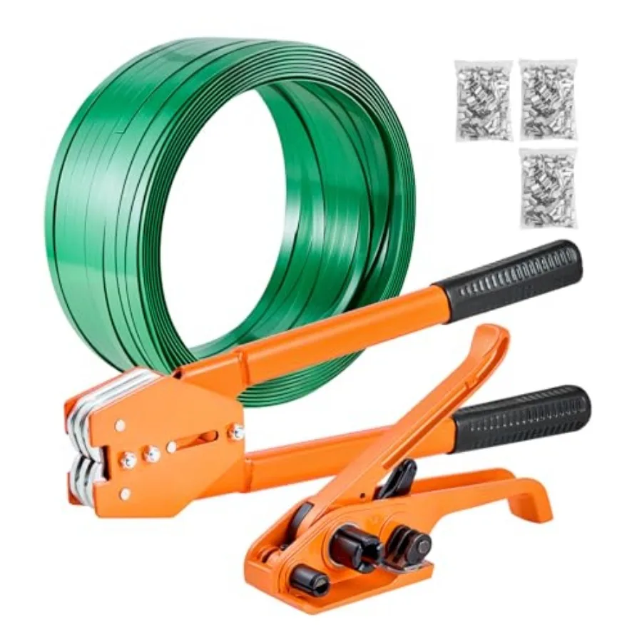 VEVOR Banding Strapping Kit, Heavy Duty Banding Sealer Tool with 1000 Feet Length PET Band, 300 Metal Seals, Plastic Manual Pal VEVOR Banding Strapping Kit, Heavy Duty Banding Sealer Tool with 1000 Feet Length PET Band, 300 Metal Seals, Plastic Manual Pal