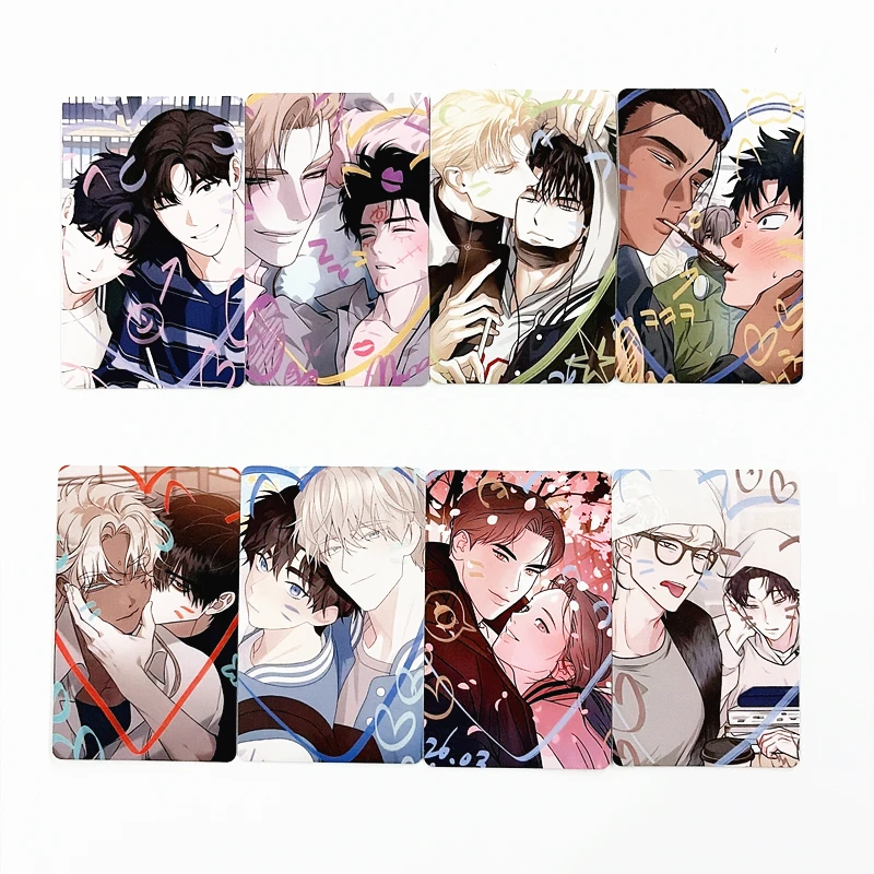 Korean BL Manhwa Lomo Cards 8Pcs, Flash Light Mixed Character Photo Cards, Ideal Collectible Gift for Manga Fans Korean BL Manhwa Lomo Cards 8Pcs, Flash Light Mixed Character Photo Cards, Ideal Collectible Gift for Manga Fans