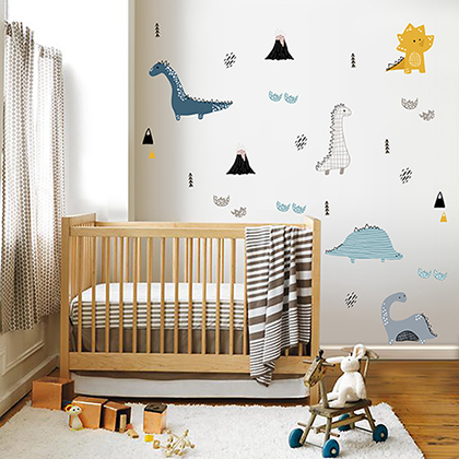Adesivo de Parede Infantil Dinos Modernos - Dinossauros Adesivo de Parede Infantil Dinos Modernos - Dinossauros