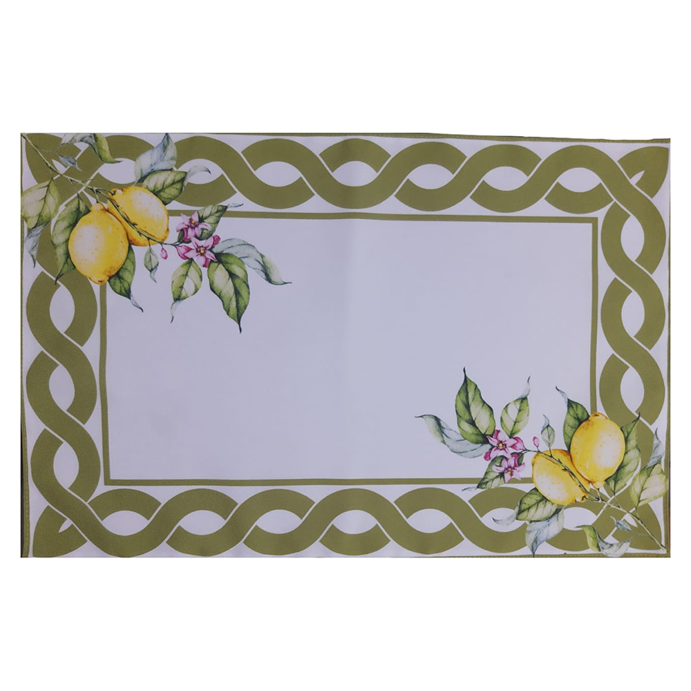 Lugar Americano tecido luxo designer decorativo Limão branco/verde Lugar Americano tecido luxo designer decorativo Limão branco/verde