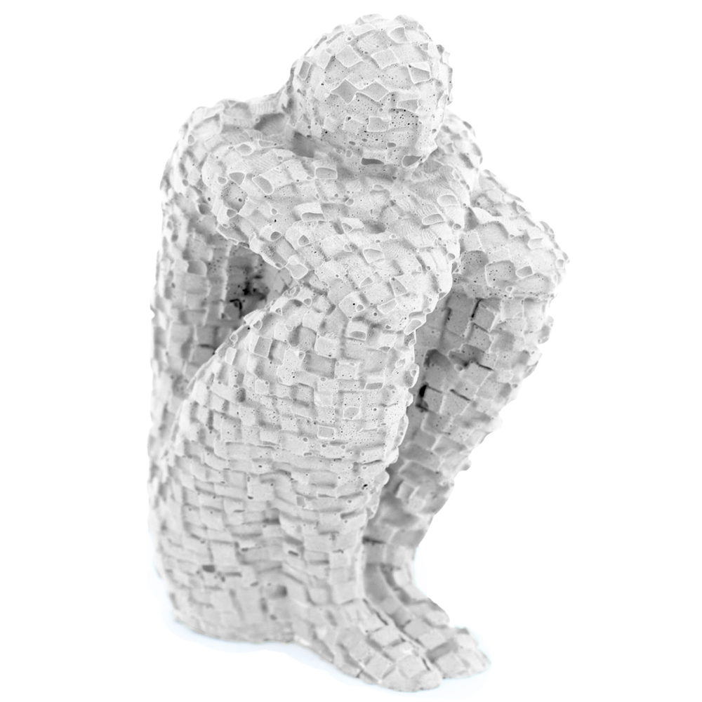 Estatua Pensador Artesanal Porta Livro 9,5x5,5cm Em Resina Mineral - Branco Estatua Pensador Artesanal Porta Livro 9,5x5,5cm Em Resina Mineral - Branco