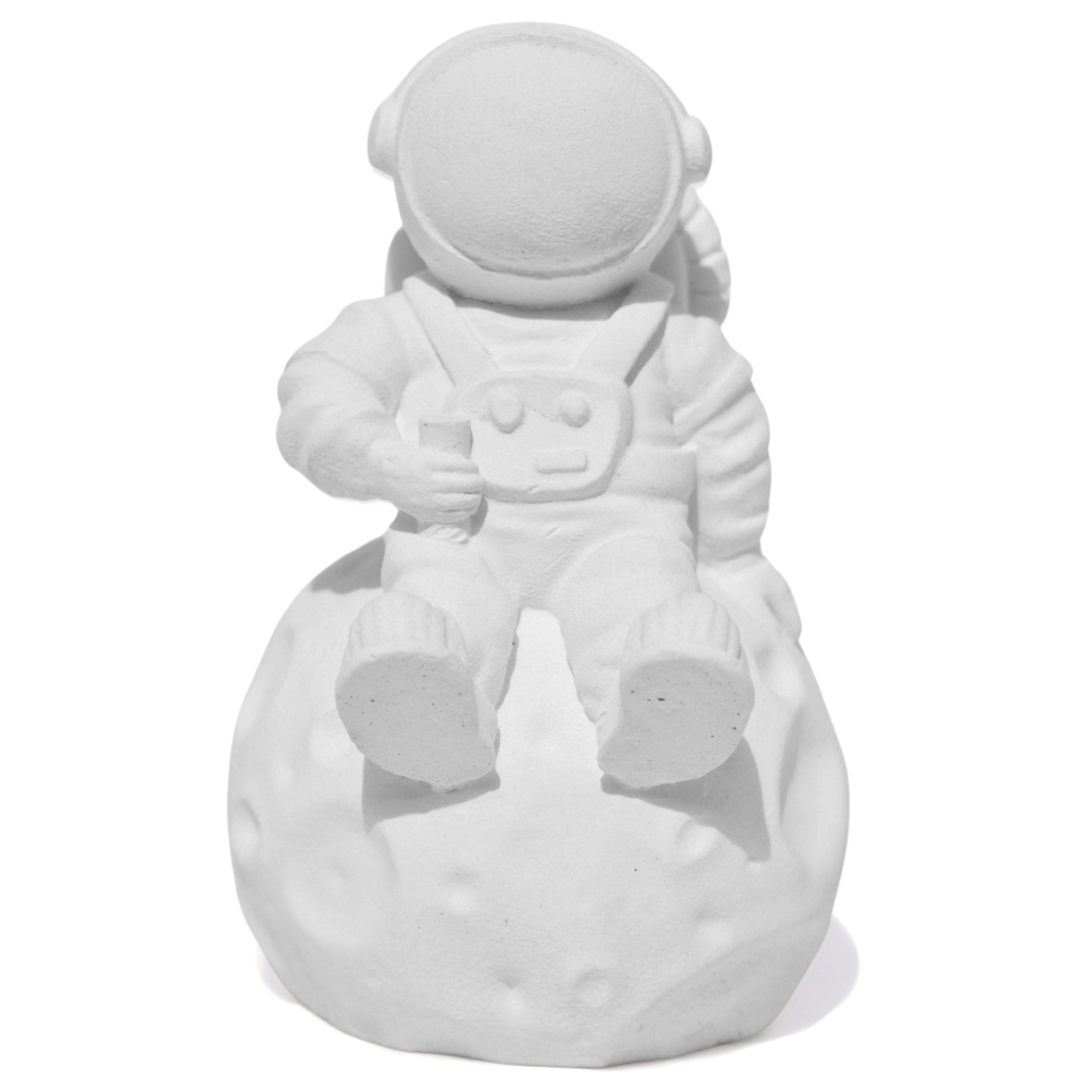 Estátua Decorativa Artesanal Astronauta 7,5cm em Cimento - Branco Estátua Decorativa Artesanal Astronauta 7,5cm em Cimento - Branco