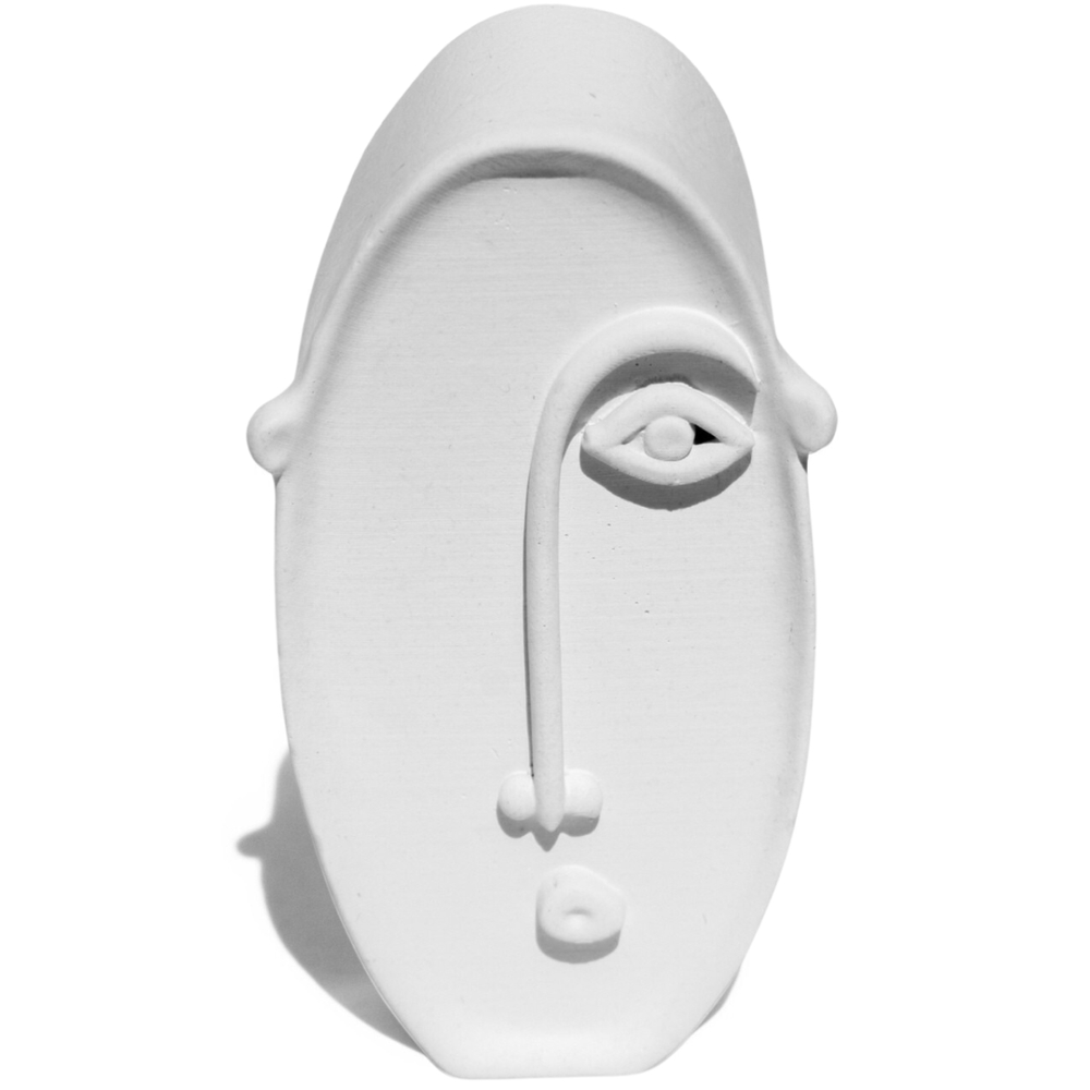 Estátua Decorativa Nórdico Olhar 10cm em Cimento - Branco Estátua Decorativa Nórdico Olhar 10cm em Cimento - Branco