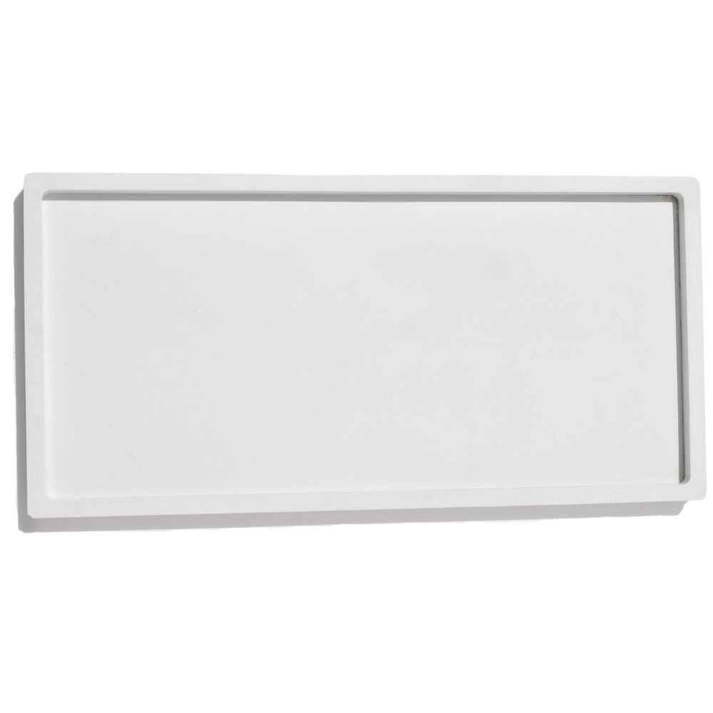 Bandeja Decorativa Retangular 23,5cm em Cimento Artesanal - Branco Bandeja Decorativa Retangular 23,5cm em Cimento Artesanal - Branco
