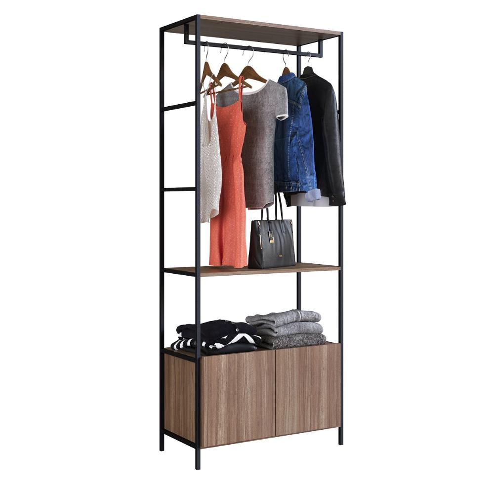 Estante c/ Cabideiro e 2 portas com Estrutura Aço Artetube 180x73 Estante c/ Cabideiro e 2 portas com Estrutura Aço Artetube 180x73