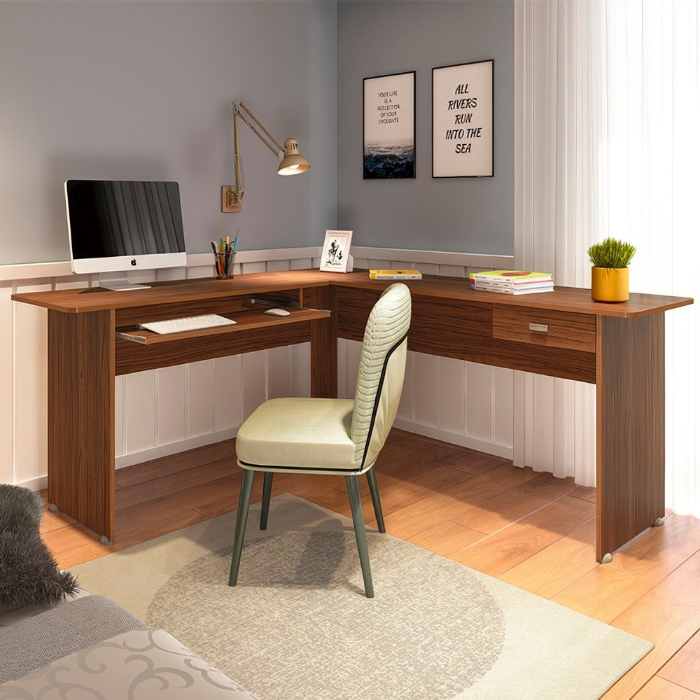 Escrivaninha Mesa Para Escritório em L Cannes Cedro Escrivaninha Mesa Para Escritório em L Cannes Cedro