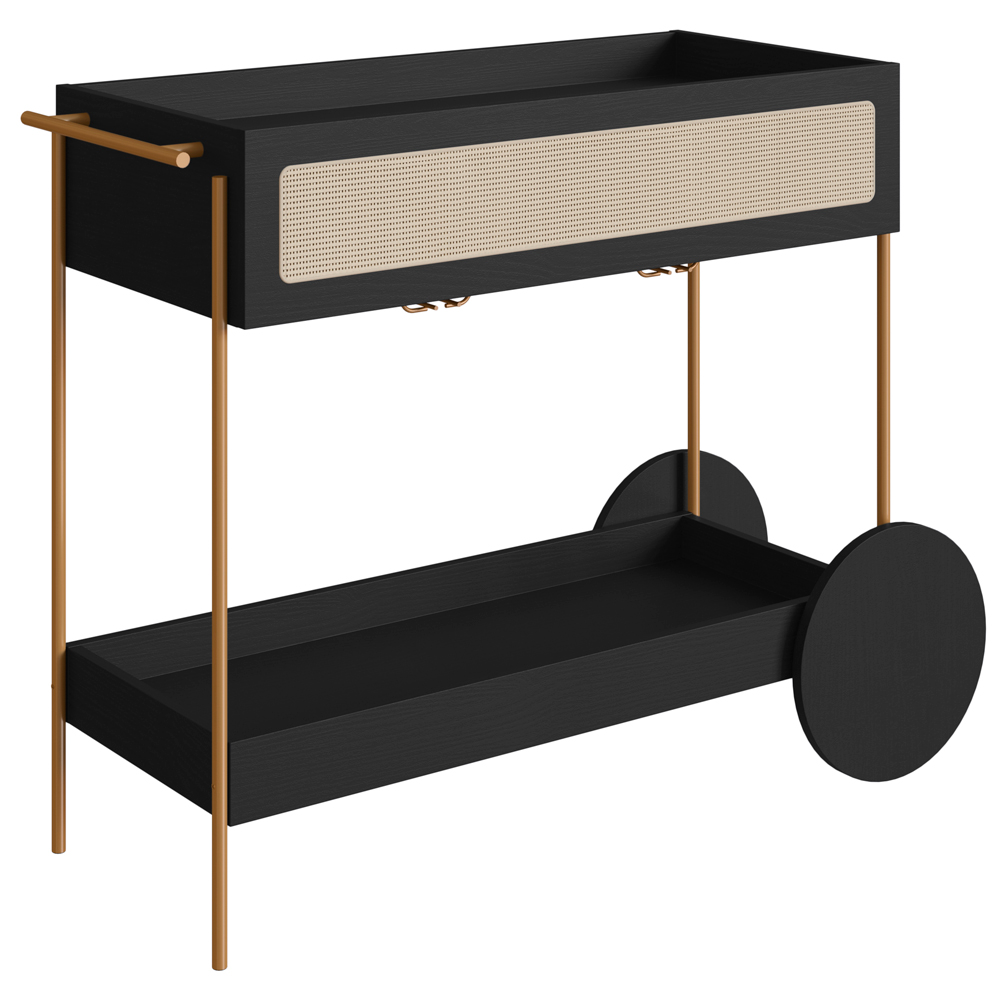 Carrinho Bar Porta Taças 110 CM Pes Metal Oslo 28964 Nero Artesano Carrinho Bar Porta Taças 110 CM Pes Metal Oslo 28964 Nero Artesano
