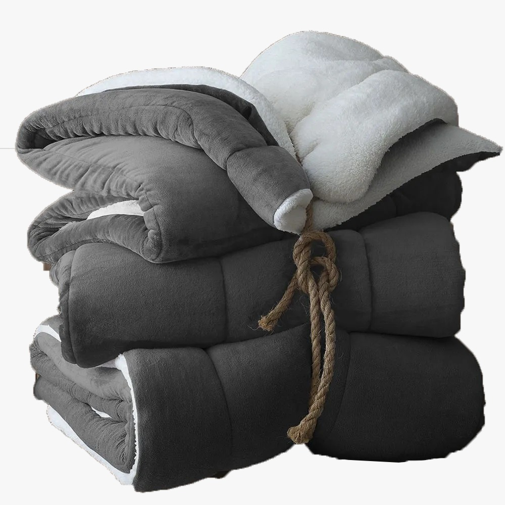 Coberdrom Queen 2,20x2,40 Sherpa e Flannel Collection Hotel Grafite - Lecasa Coberdrom Queen 2,20x2,40 Sherpa e Flannel Collection Hotel Grafite - Lecasa