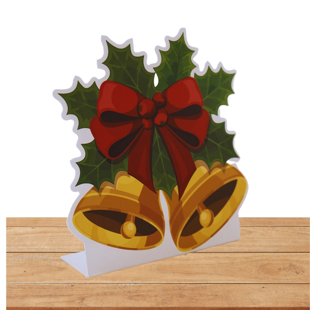 Display de Mesa Sino Feliz Natal Decorativo Enfeite 24x15 cm Display de Mesa Sino Feliz Natal Decorativo Enfeite 24x15 cm