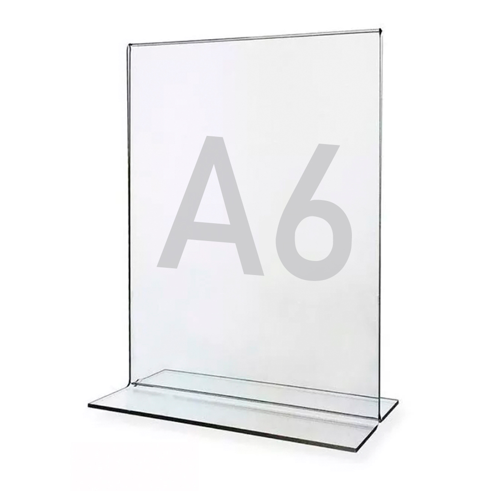 Display Expositor T A6 10x15cm Acrílico Ps Cristal Balcão Display Expositor T A6 10x15cm Acrílico Ps Cristal Balcão