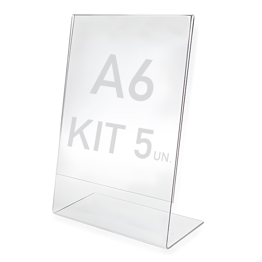 5 Displays L Expositor Pix Qr Code 10x15 cm Ps Acrílico Kit 5 Displays L Expositor Pix Qr Code 10x15 cm Ps Acrílico Kit