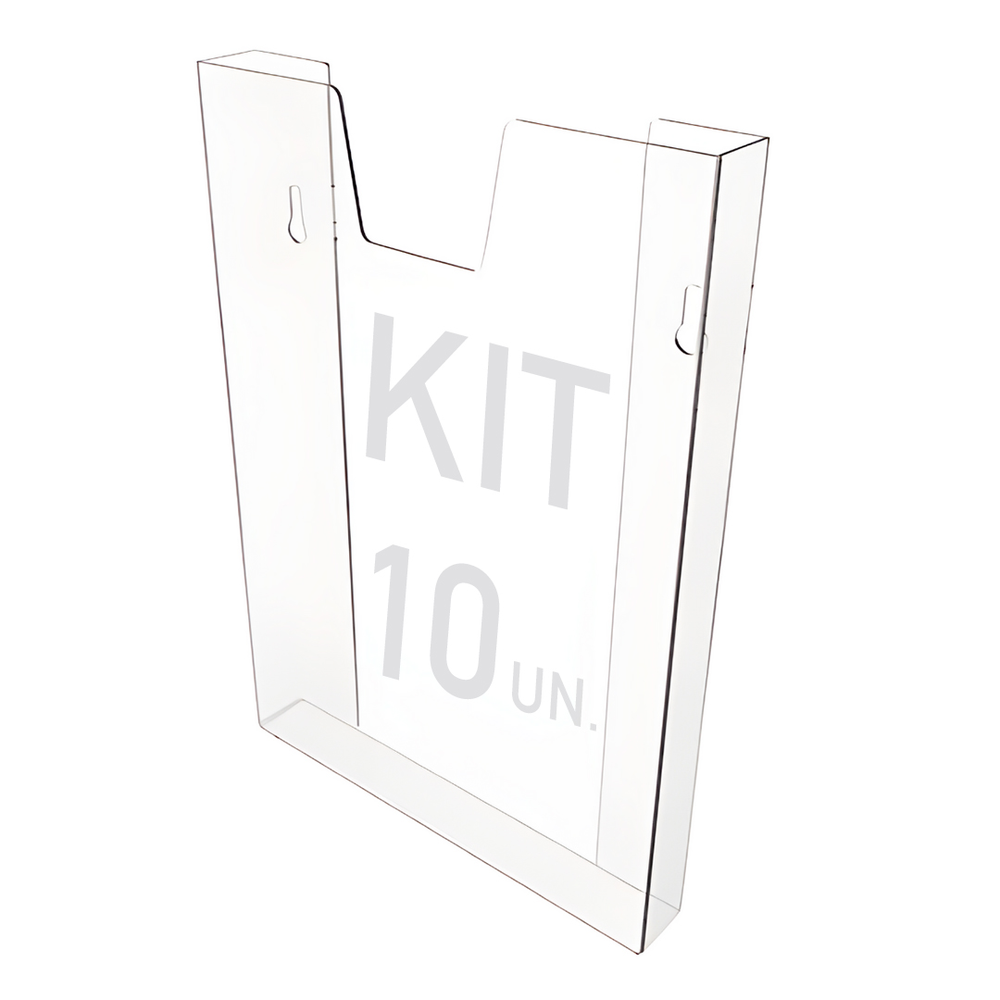 Kit 10 Displays Porta Folha Prontuário Parede A4 Acrílico Ps Kit 10 Displays Porta Folha Prontuário Parede A4 Acrílico Ps