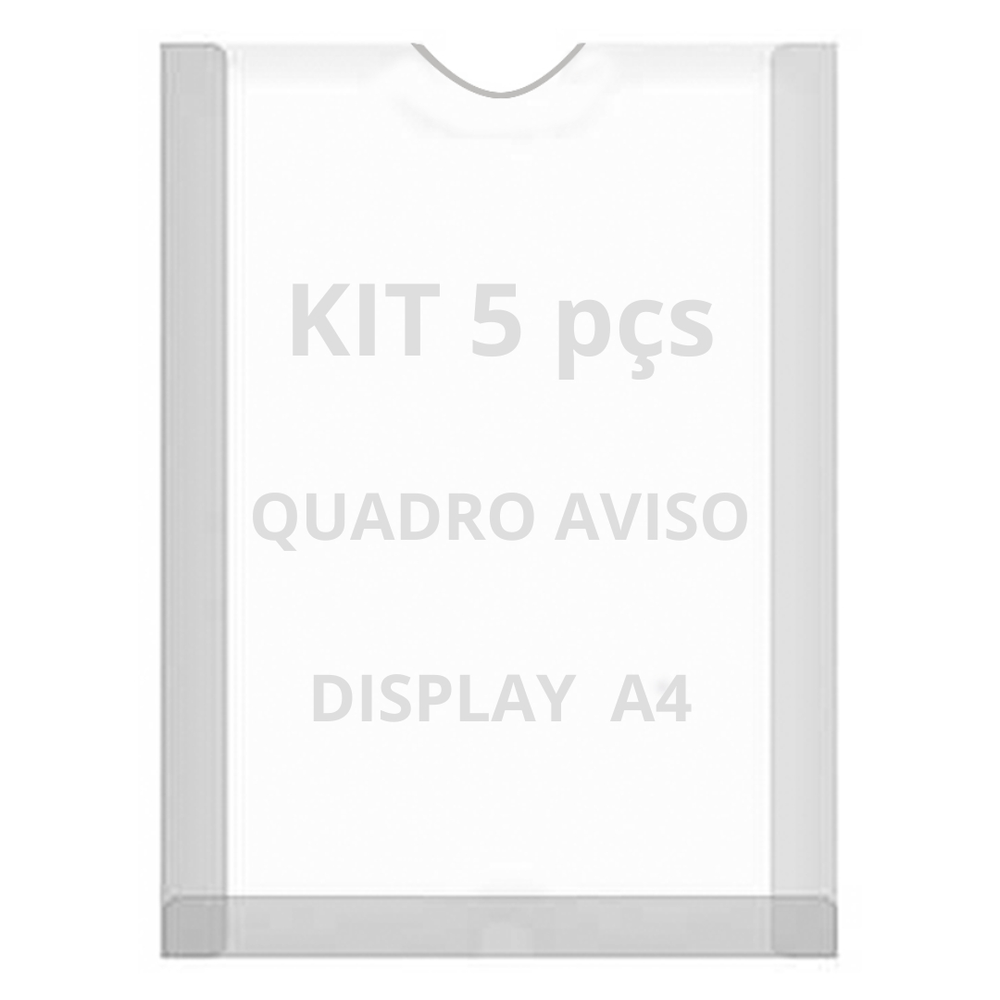 Displays Parede Folha A4 Petg Cristal Quadro Aviso Kit 5 pçs Displays Parede Folha A4 Petg Cristal Quadro Aviso Kit 5 pçs