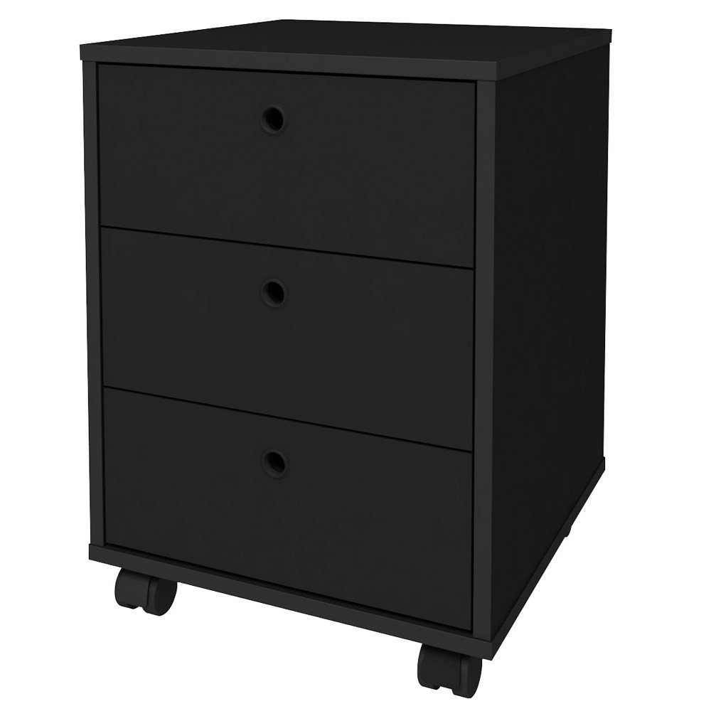 Gaveteiro Volante 3 Gavetas New Preto - Artany Gaveteiro Volante 3 Gavetas New Preto - Artany