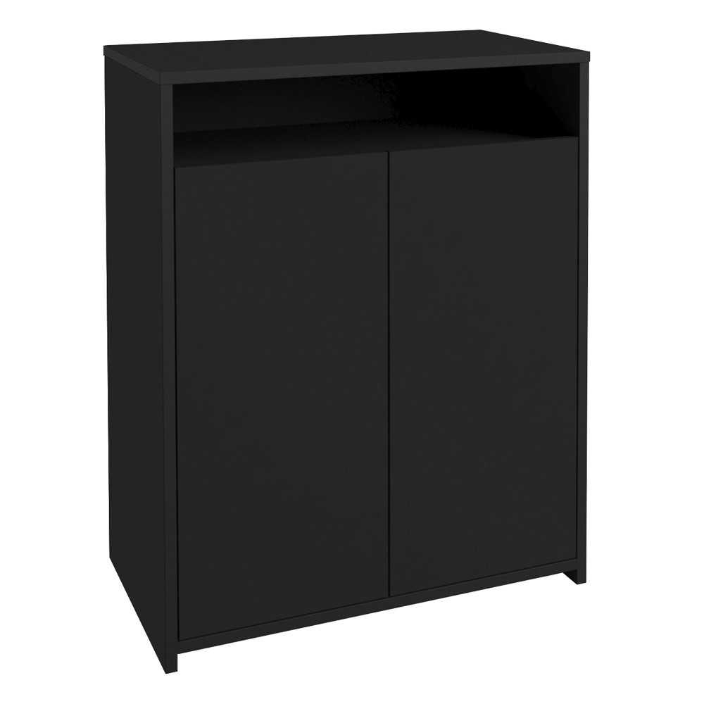 Balcão Home Office 2 Portas Mobile Cool Preto - Artany Balcão Home Office 2 Portas Mobile Cool Preto - Artany