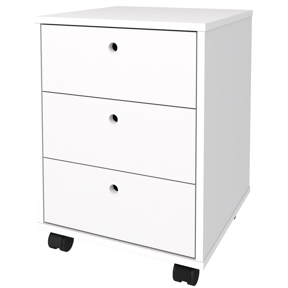 Gaveteiro Volante 3 Gavetas New Branco - Artany Gaveteiro Volante 3 Gavetas New Branco - Artany
