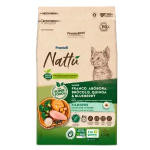 Ração Premier Nattu Gatos Filhotes Abóbora - 1,5 kg
