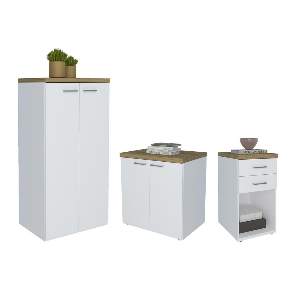 Conjunto Escritório Completo Kiel Olmo Branco Conjunto Escritório Completo Kiel Olmo Branco