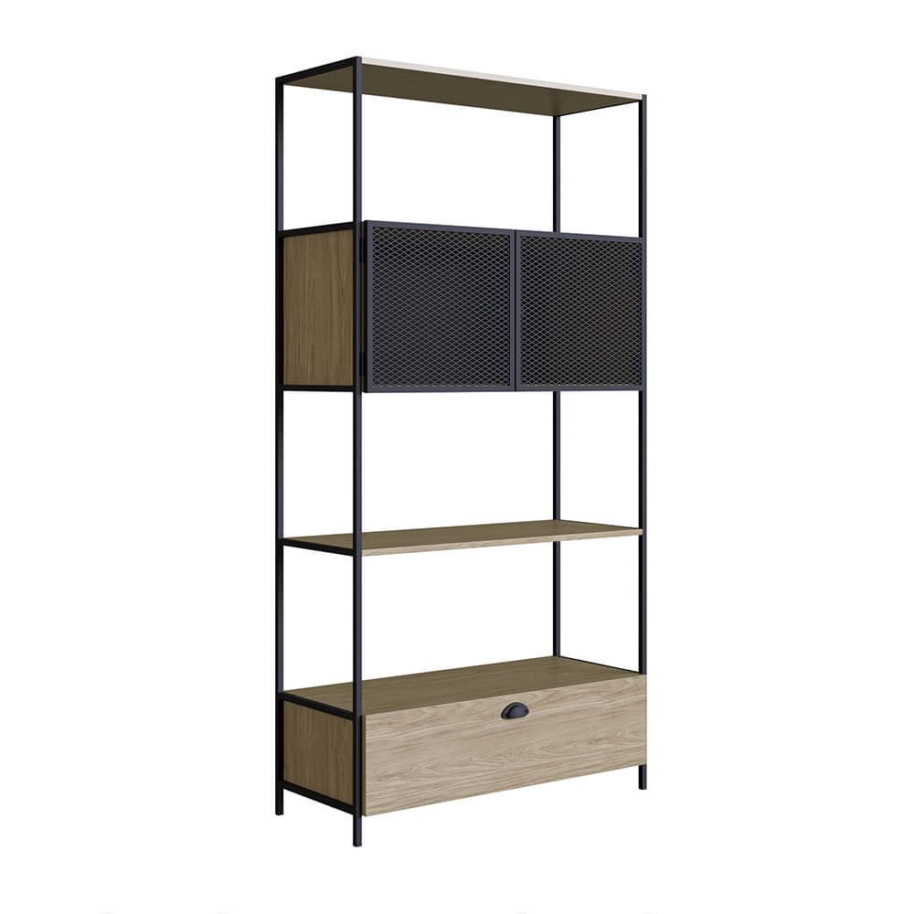 Estante York 180cm 2 Portas Estrutura Preto Fosco - Hanover Estante York 180cm 2 Portas Estrutura Preto Fosco - Hanover