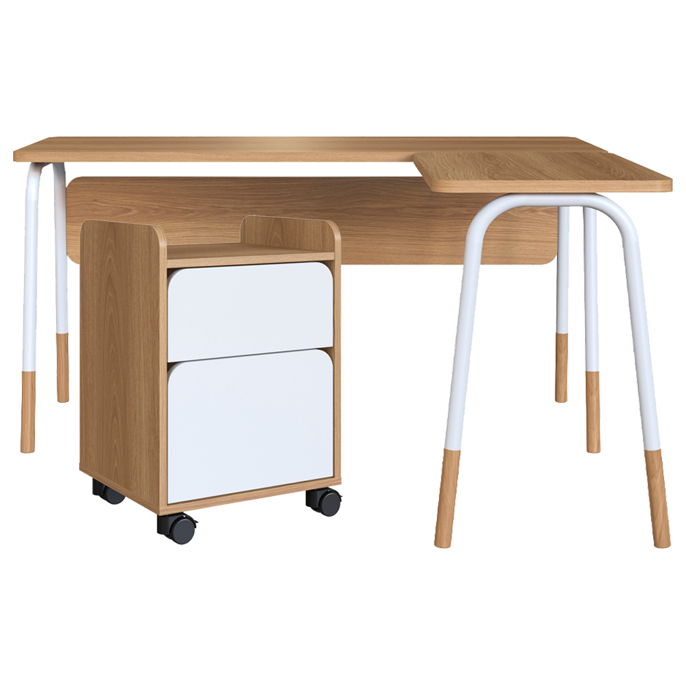 Conjunto de Escritório Mesa L e Gaveteiro 28004X27998 Hanover Branco Artesano Conjunto de Escritório Mesa L e Gaveteiro 28004X27998 Hanover Branco Artesano