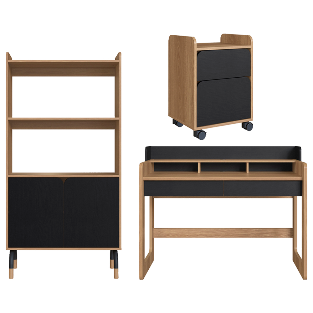 Conjunto Escritório Home Officie 3 Peças 28000X27996X27998 Nero Hanover Artesano Conjunto Escritório Home Officie 3 Peças 28000X27996X27998 Nero Hanover Artesano