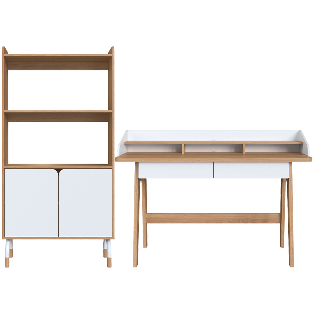 Escrivaninha 2 Gavetas E Armario 27999X27996 Hanover Branco Artesano