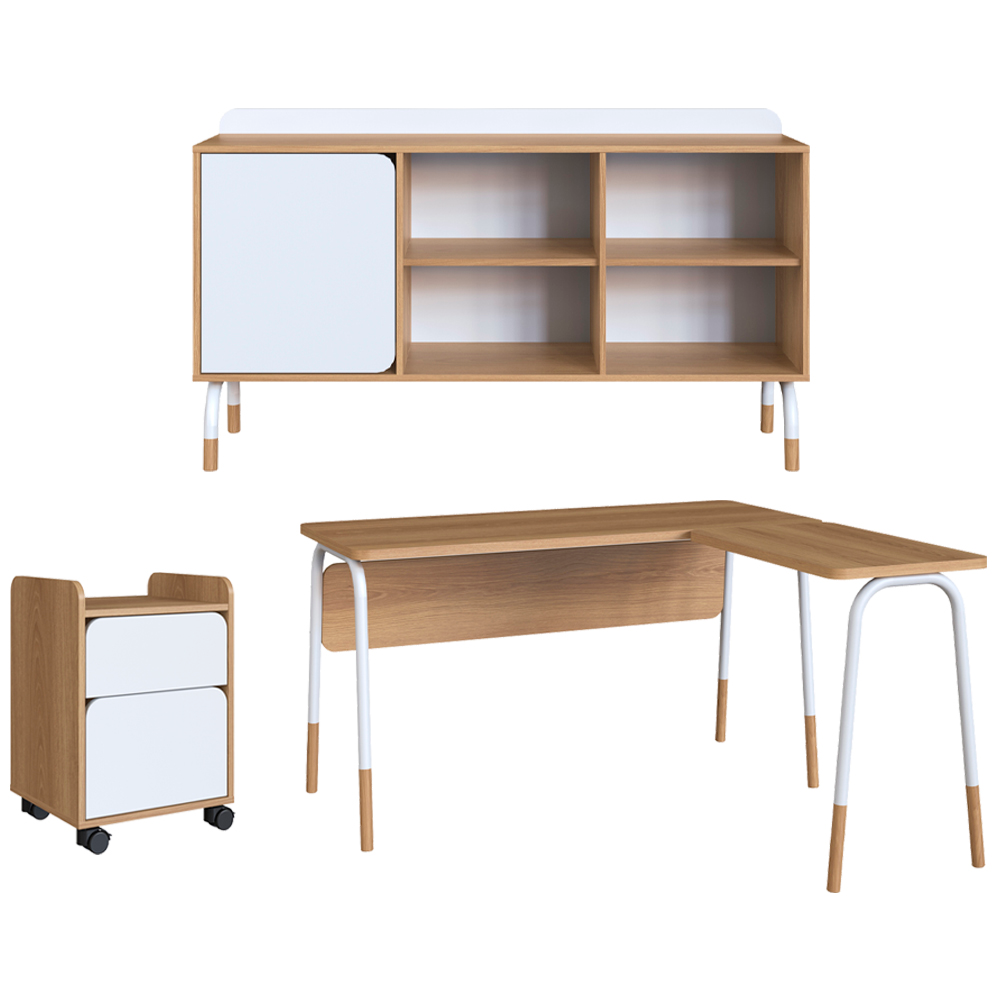 Conjunto Escritório 3 Peças 28001X995X998 Hanover Branco Artesano Conjunto Escritório 3 Peças 28001X995X998 Hanover Branco Artesano