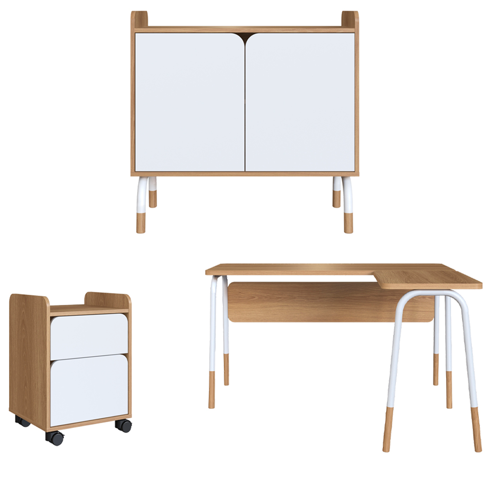 Conjunto Escritório 3 Peças 28001X997X998 Hanover Branco Artesano Conjunto Escritório 3 Peças 28001X997X998 Hanover Branco Artesano