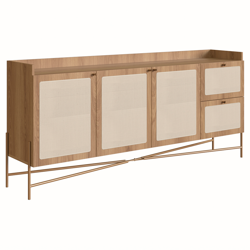 Aparador Balcao Buffet 183 Cm Pes Metal 28935 Oslo Hanover Artesano Aparador Balcao Buffet 183 Cm Pes Metal 28935 Oslo Hanover Artesano