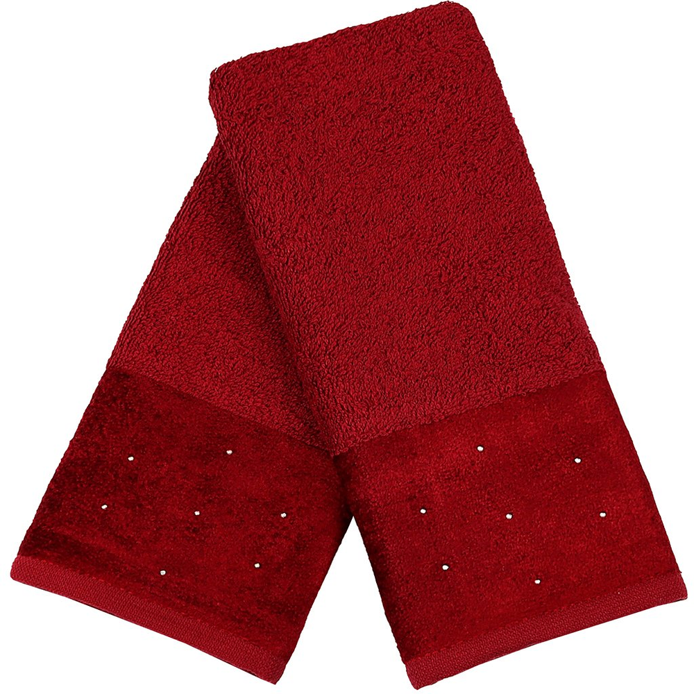 Kit 5 Toalha Lavabo Cristal Natalina 30x50cm Burgundy Kit 5 Toalha Lavabo Cristal Natalina 30x50cm Burgundy
