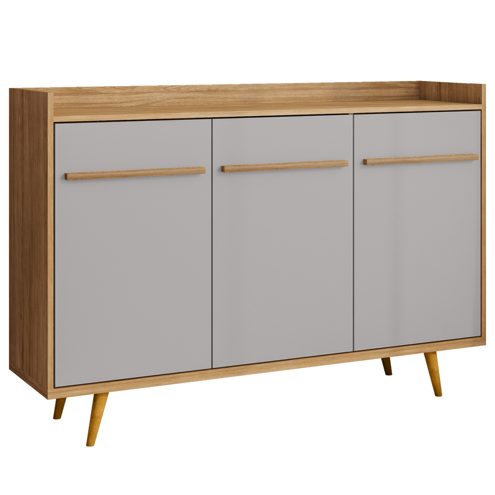 Balcão Buffet 3 Portas Quartzo 135 cm Naturalle Off White BECHARA Balcão Buffet 3 Portas Quartzo 135 cm Naturalle Off White BECHARA
