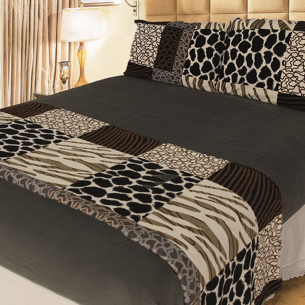Jogo de Cama Solteiro 3 Peças Bella Plush Safari Jogo de Cama Solteiro 3 Peças Bella Plush Safari