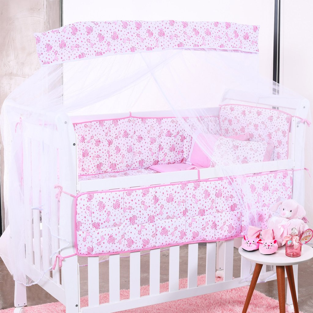 Edredom de Berço Malha 100% Algodão Antialérgico 95x140cm Elefantinho Rosa Edredom de Berço Malha 100% Algodão Antialérgico 95x140cm Elefantinho Rosa