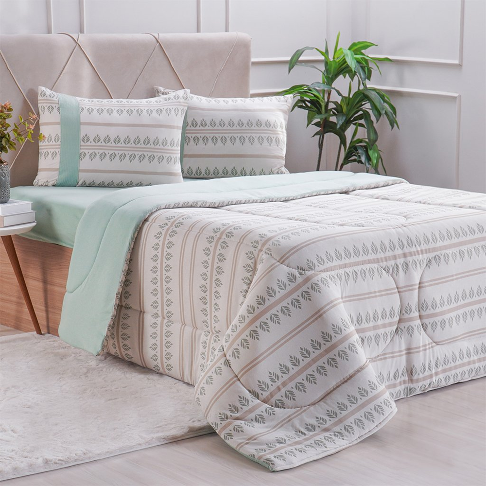 Edredom Solteiro Bella Cama Malha 125g/m² 100% Algodão 160x220cm Verde Edredom Solteiro Bella Cama Malha 125g/m² 100% Algodão 160x220cm Verde