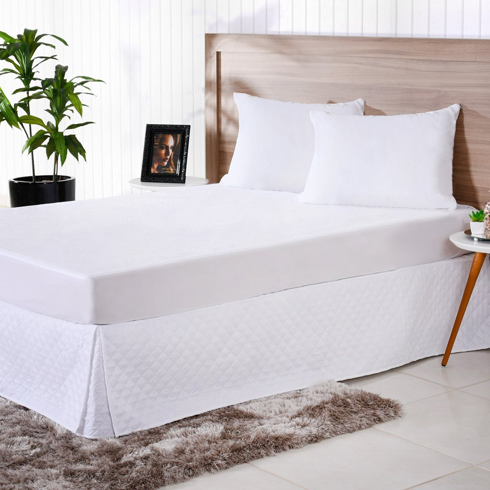 Saia Box Ultra Lisse Queen 158x198x35cm Branco Saia Box Ultra Lisse Queen 158x198x35cm Branco