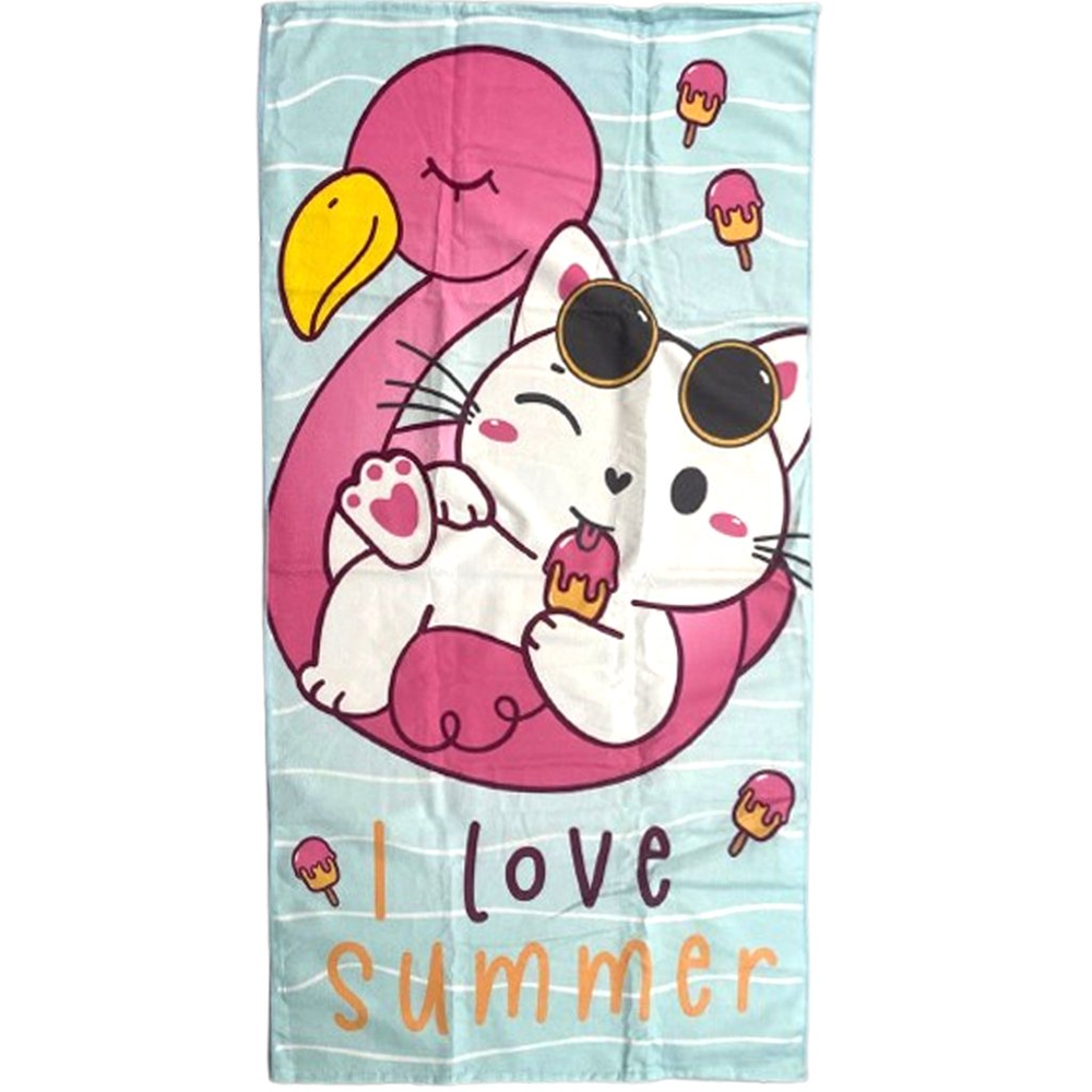 Toalha de Praia Infantil Summer Microfibra Anti Areia 60x110cm I Love Summer Toalha de Praia Infantil Summer Microfibra Anti Areia 60x110cm I Love Summer