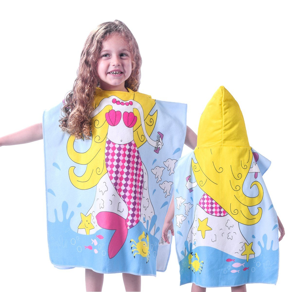 Poncho de Praia Kids com Capuz Kids Sereia Poncho de Praia Kids com Capuz Kids Sereia