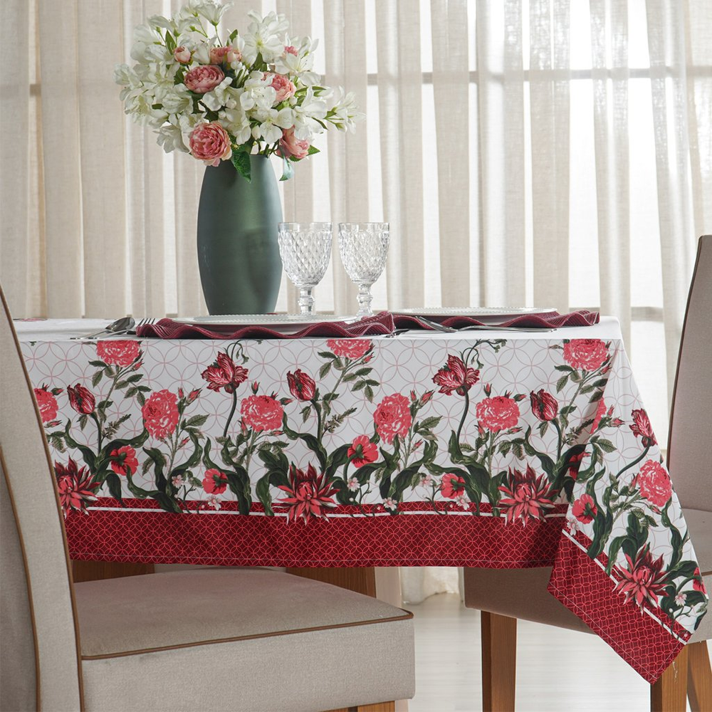 Trilho de Mesa Facile Repelente à Água 40x140cm Flowers Trilho de Mesa Facile Repelente à Água 40x140cm Flowers