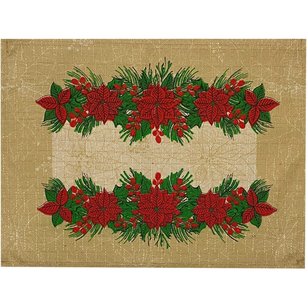 Lugar Americano Linhão Natalino Merry Christimas 30x40 Flor de Natal Lugar Americano Linhão Natalino Merry Christimas 30x40 Flor de Natal