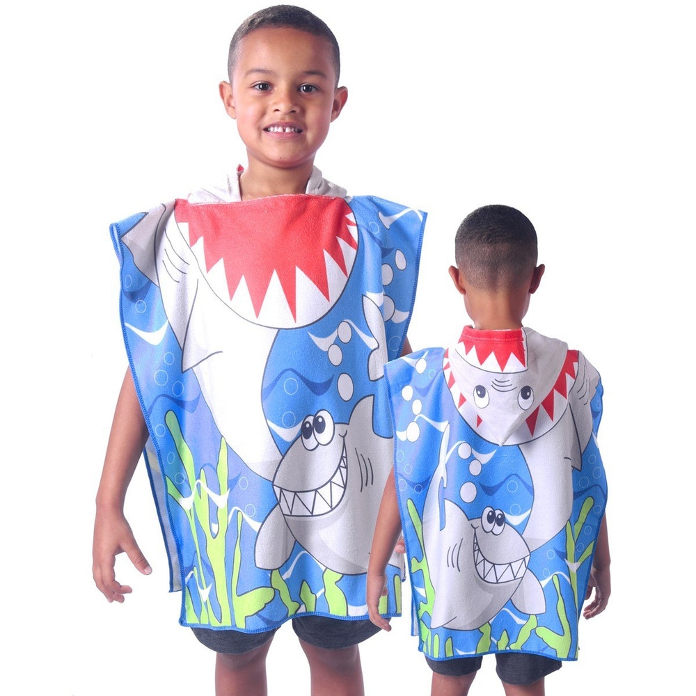 Poncho de Praia Kids com Capuz Kids Tubarão Poncho de Praia Kids com Capuz Kids Tubarão