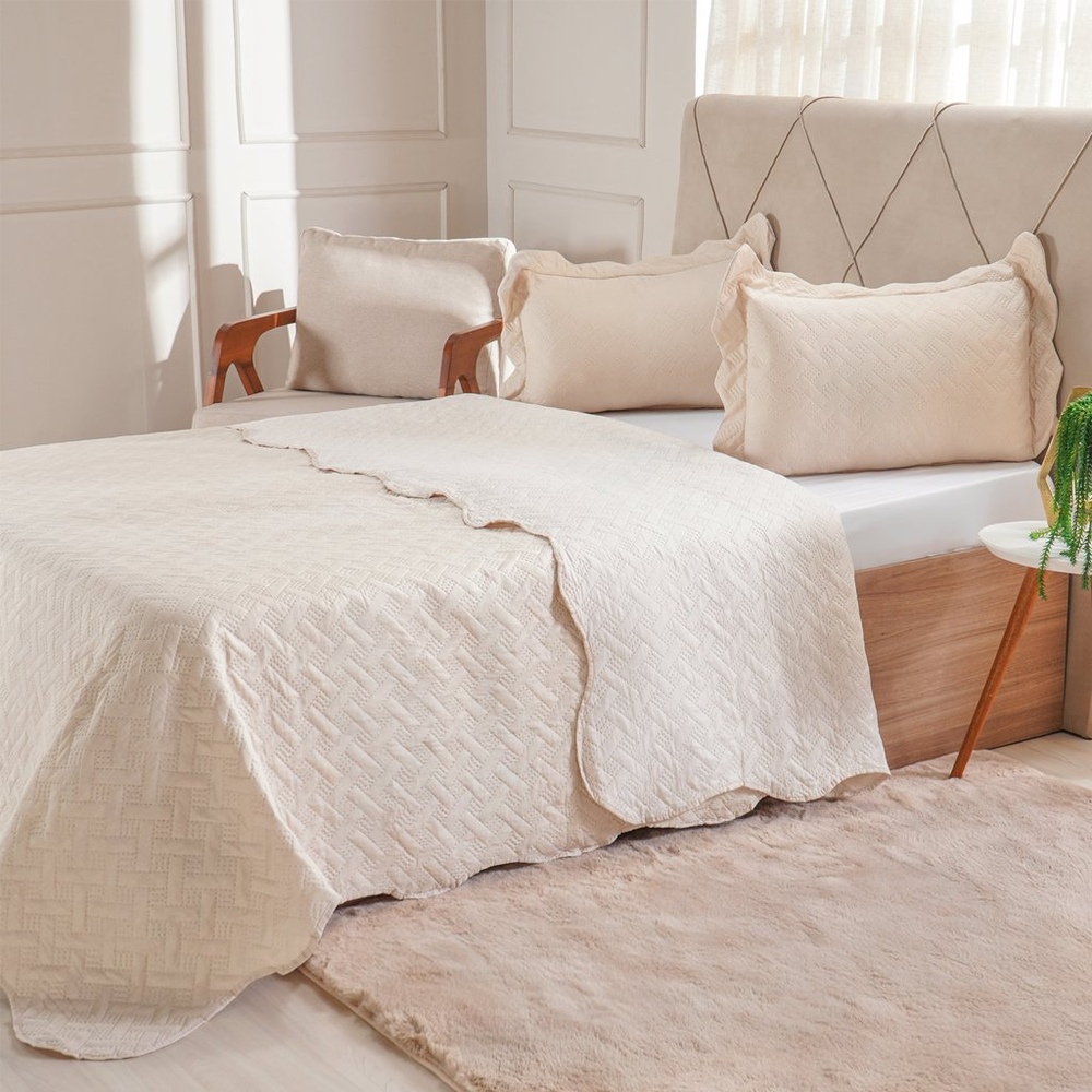 Kit Cobre Leito Queen Ultra Lisse Lisa New 230x250cm Sandshell Kit Cobre Leito Queen Ultra Lisse Lisa New 230x250cm Sandshell